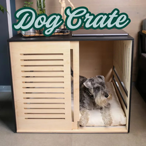 Smile Wooden Dog Crate – A Cozy & Modern Pet House